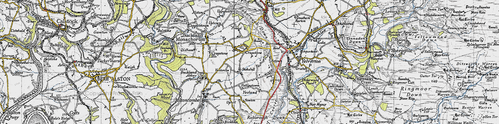 Old map of Crapstone in 1946