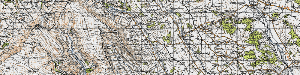 Old map of Auburys in 1947
