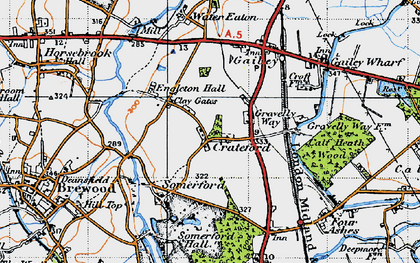 Old map of Crateford in 1946