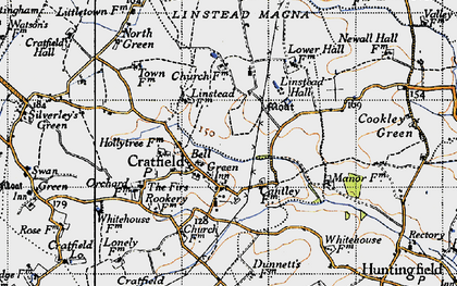 Old map of Cratfield in 1946
