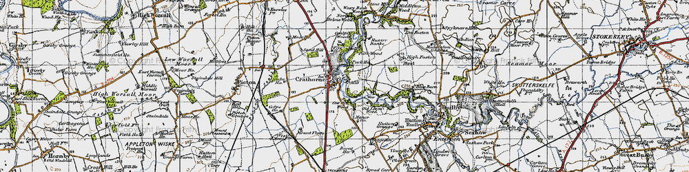 Old map of Crathorne in 1947