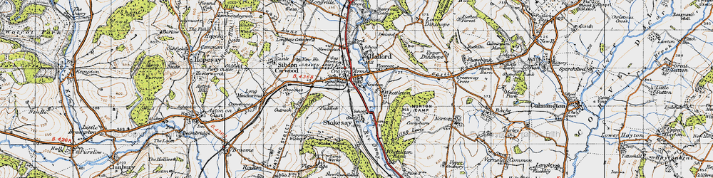Old map of Craven Arms in 1947
