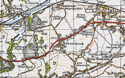 Old map of Crawcrook in 1947