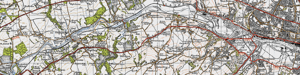 Old map of Crawcrook in 1947