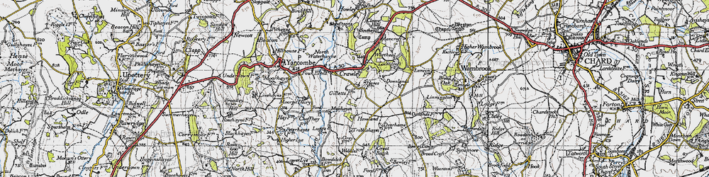 Old map of Crawley in 1946
