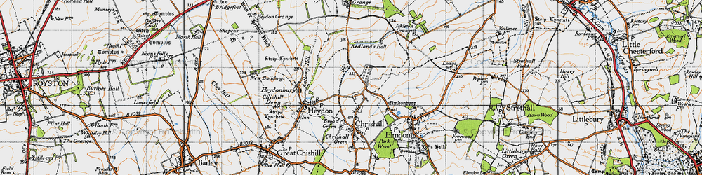 Old map of Crawley End in 1946