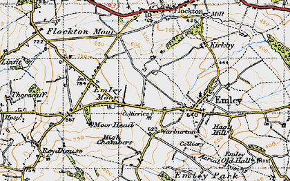 Old map of Crawshaw in 1947