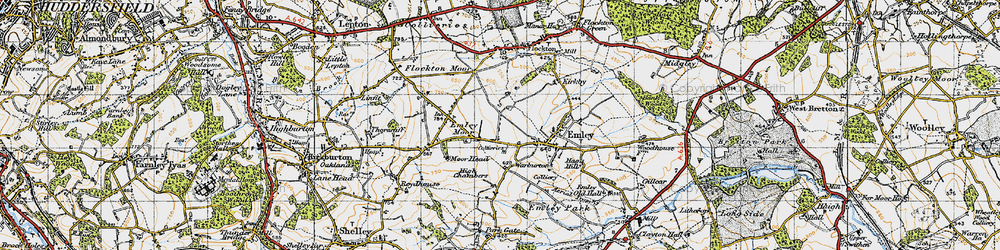 Old map of Crawshaw in 1947