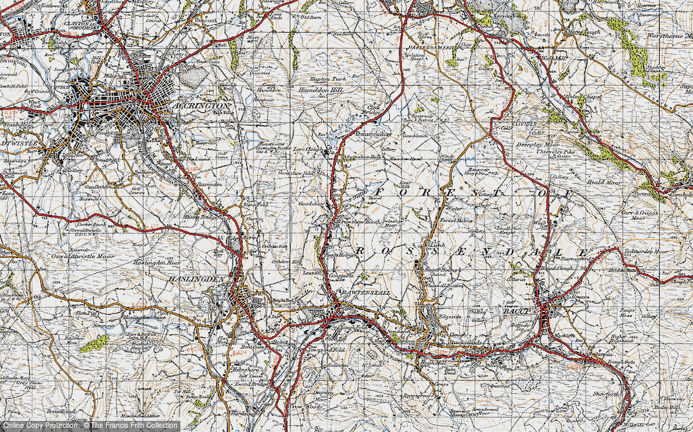 Old Map of Crawshawbooth, 1947 in 1947