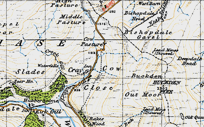 Old map of Bishopdale Gavel in 1947