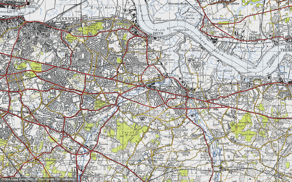 Old Map of Crayford, 1946 in 1946