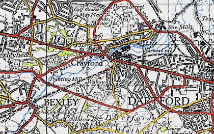 Old map of Crayford in 1946