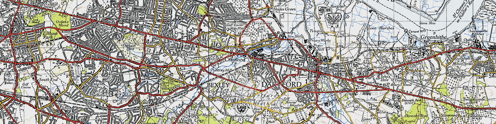 Old map of Crayford in 1946