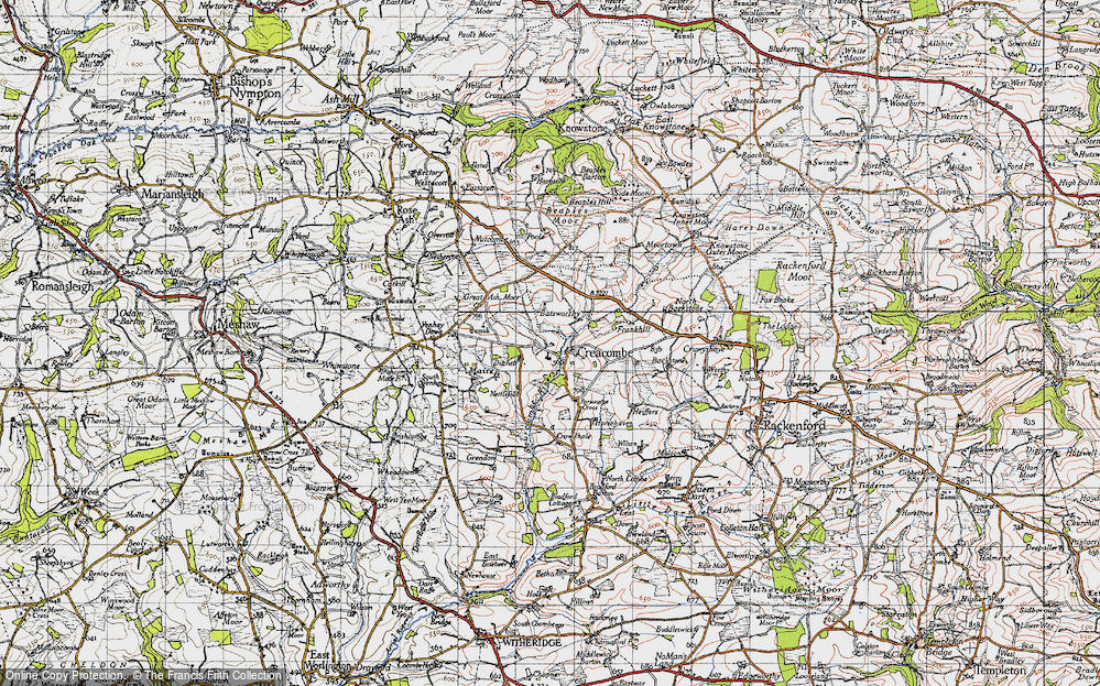 Old Map of Historic Map covering Beaple's Moor in 1946