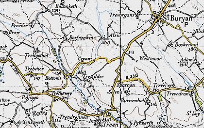 Old map of Crean in 1946