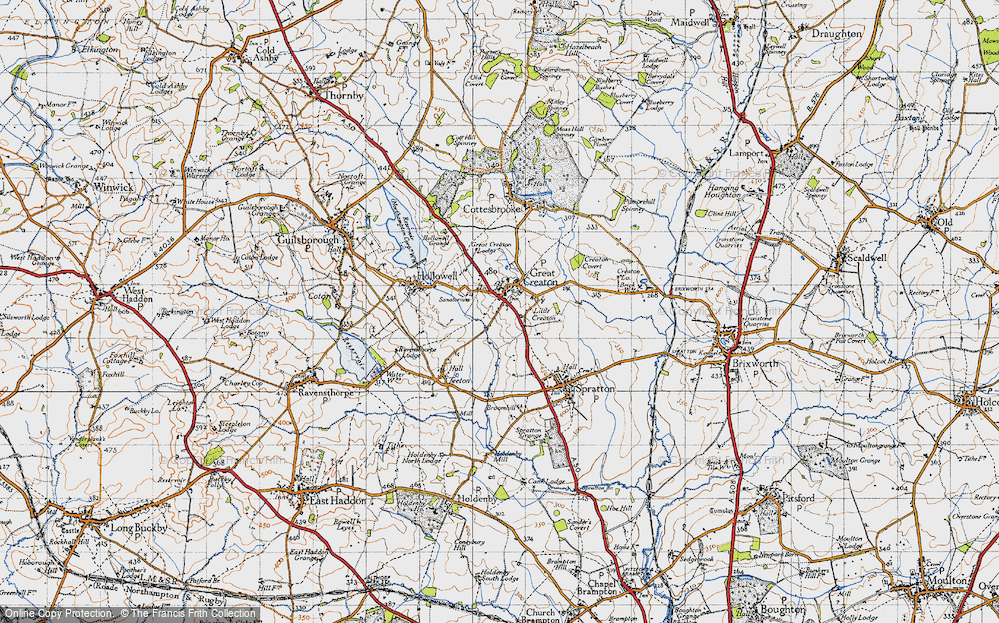 Old Map of Creaton, 1946 in 1946