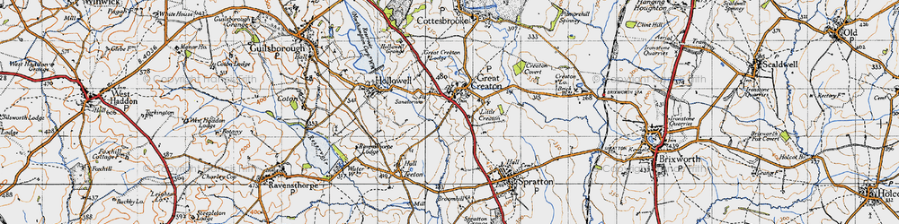 Old map of Creaton in 1946