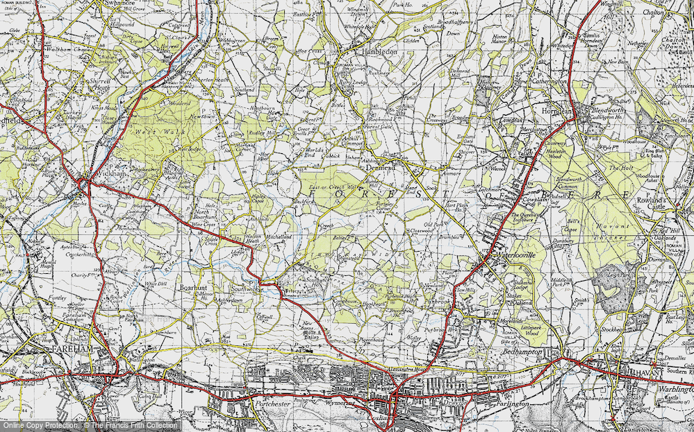 Old Map of Historic Map covering Beckford in 1945