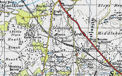 Old map of Creech Bottom in 1940