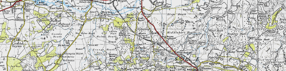 Old map of Creech Bottom in 1940
