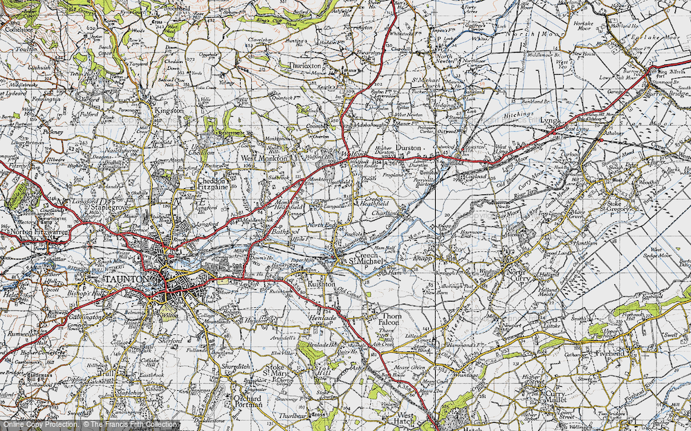 Old Map of Creech Heathfield, 1946 in 1946
