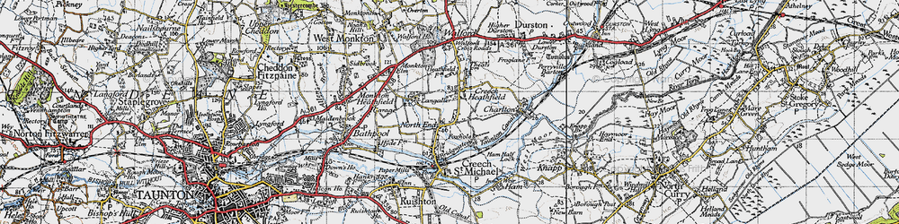 Old map of Creech Heathfield in 1946