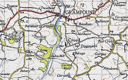 Old map of Bohago in 1946