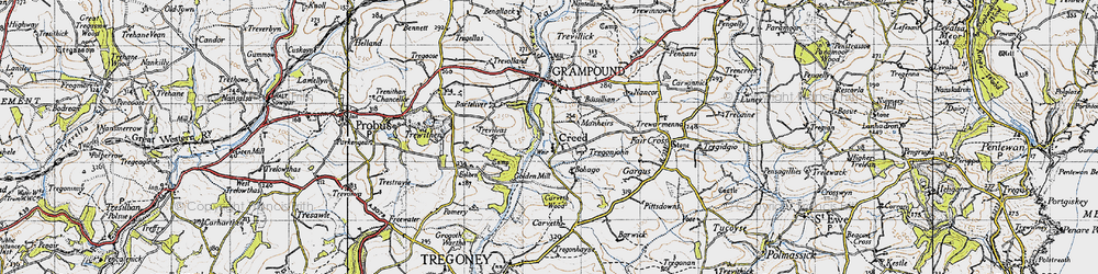 Old map of Creed in 1946