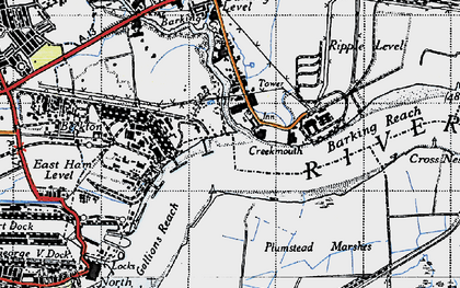 Old map of Creekmouth in 1946