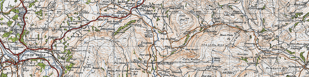 Old map of Wylfre in 1947