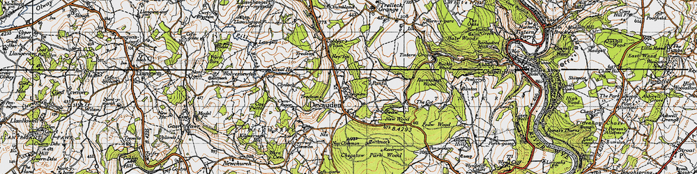 Old map of Creigau in 1946