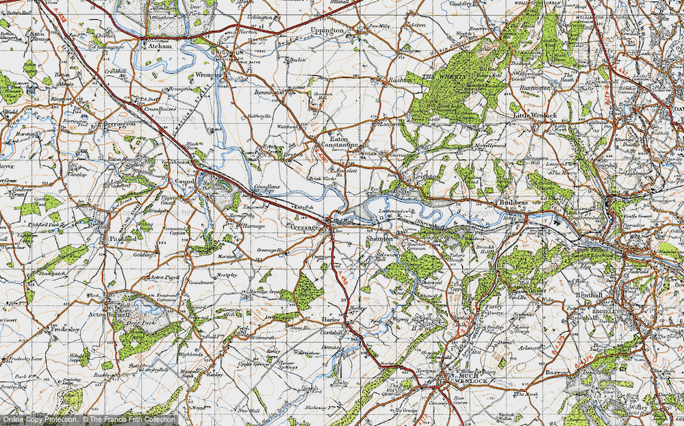 Old Map of Cressage, 1947 in 1947