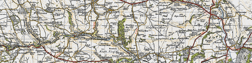Old map of Cressbrook in 1947