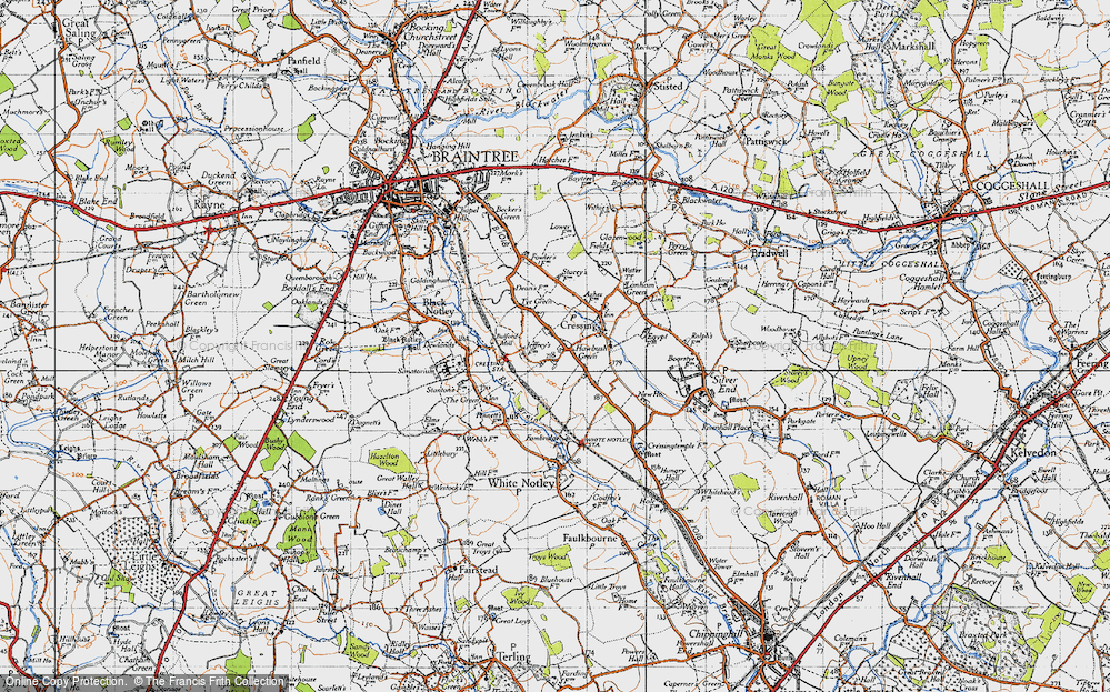 Old Map of Cressing, 1945 in 1945