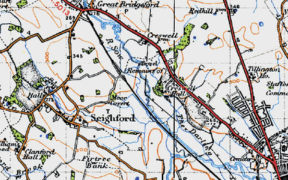 Old map of Creswell in 1946