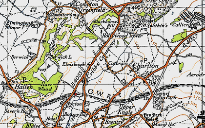 Old map of Cribbs Causeway in 1946