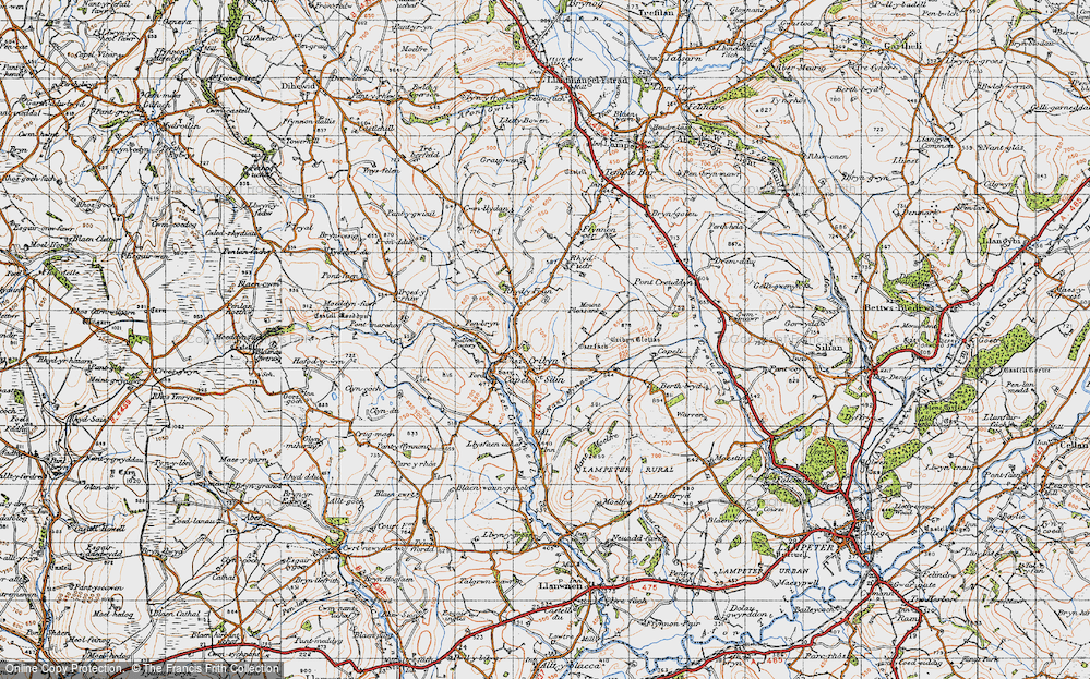 Old Map of Cribyn, 1947 in 1947