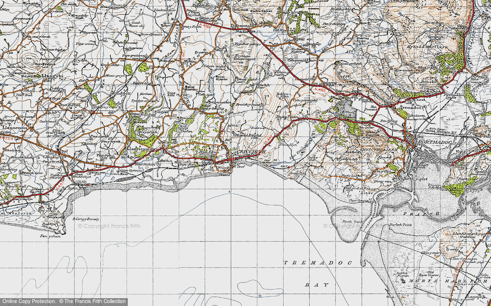 Old Map of Criccieth, 1947 in 1947