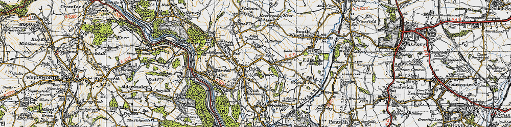 Old map of Crich in 1947
