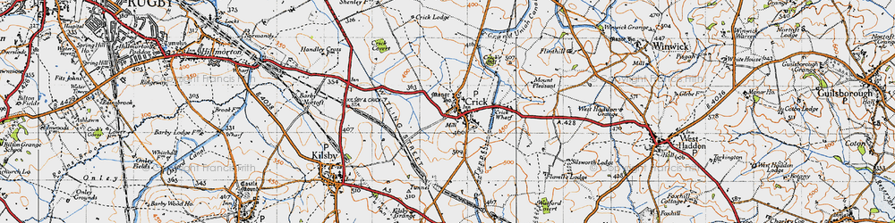 Old map of Crick in 1946