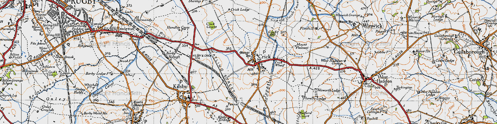 Old map of Crick Tunnel in 1946