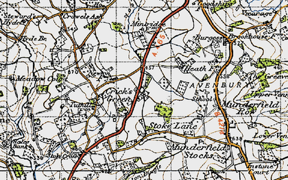 Old map of Crick's Green in 1947