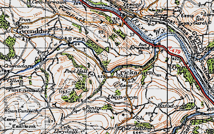 Old map of Crickadarn in 1947