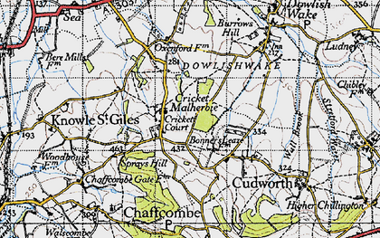 Old map of Cricket Malherbie in 1945