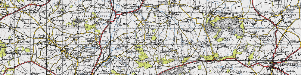 Old map of Cricket Malherbie in 1945