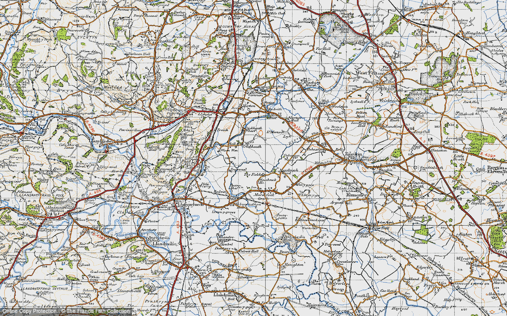 Old Map of Crickheath, 1947 in 1947