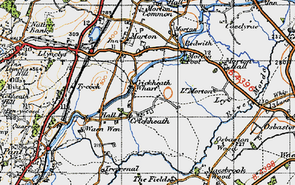 Old map of Crickheath Wharf in 1947
