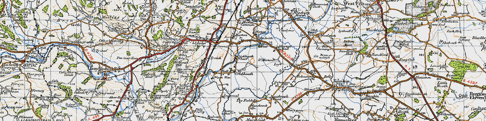 Old map of Crickheath Wharf in 1947