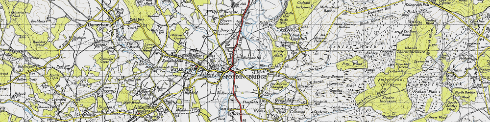 Old map of Criddlestyle in 1940