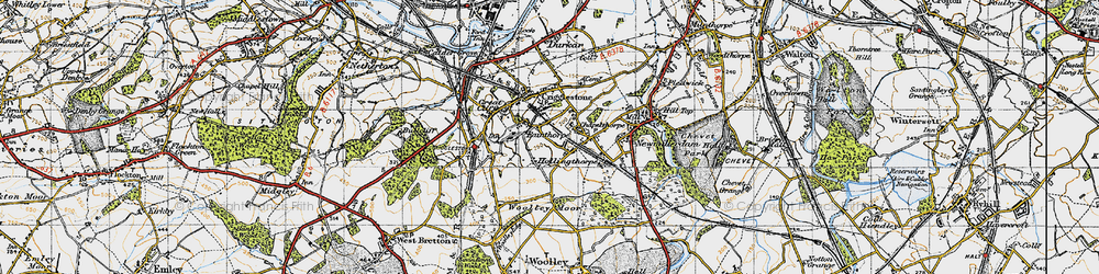 Old map of Crigglestone in 1947